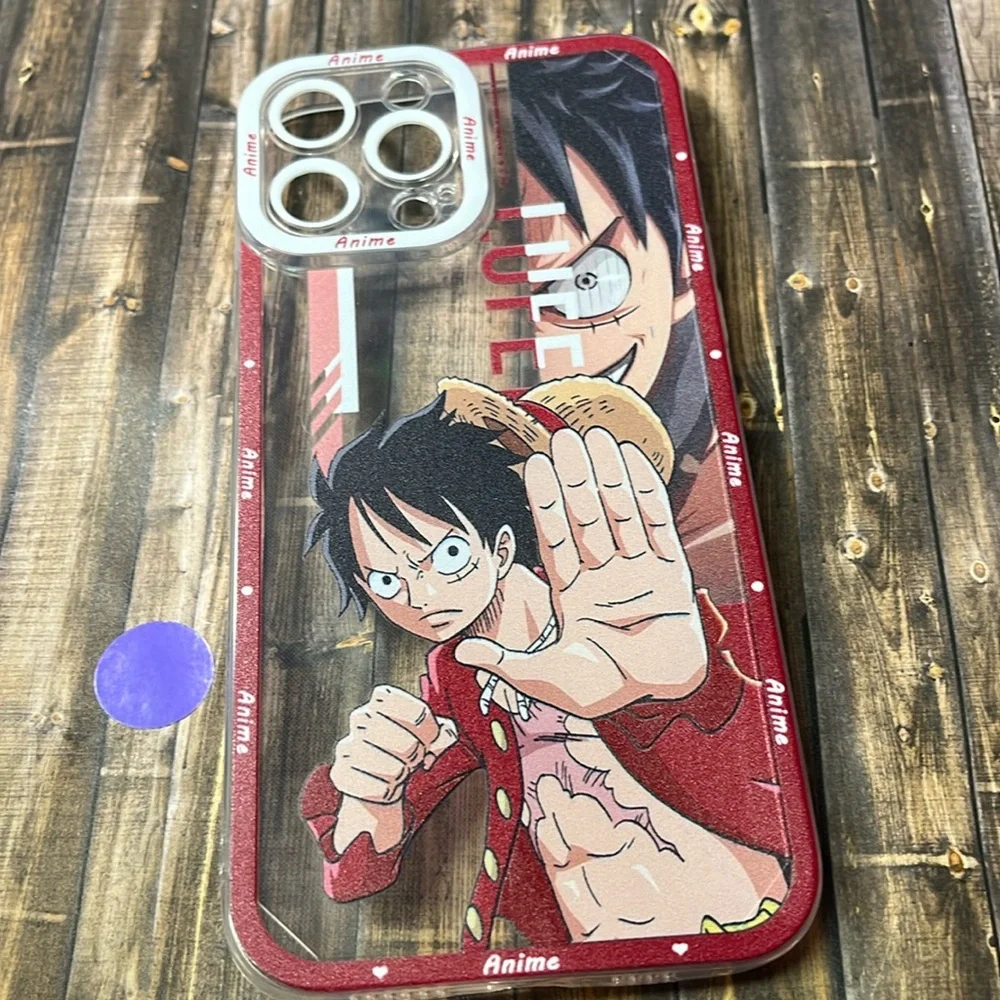 5for$10 iPhone 13 Pro Max Protective Phone Case Anime One Piece Monkey D. Luffy